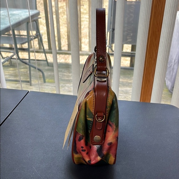 NWT Patricia Nash Gracchi Frame Watercolor Butterfly Leather Satchel - Picture 2 of 11